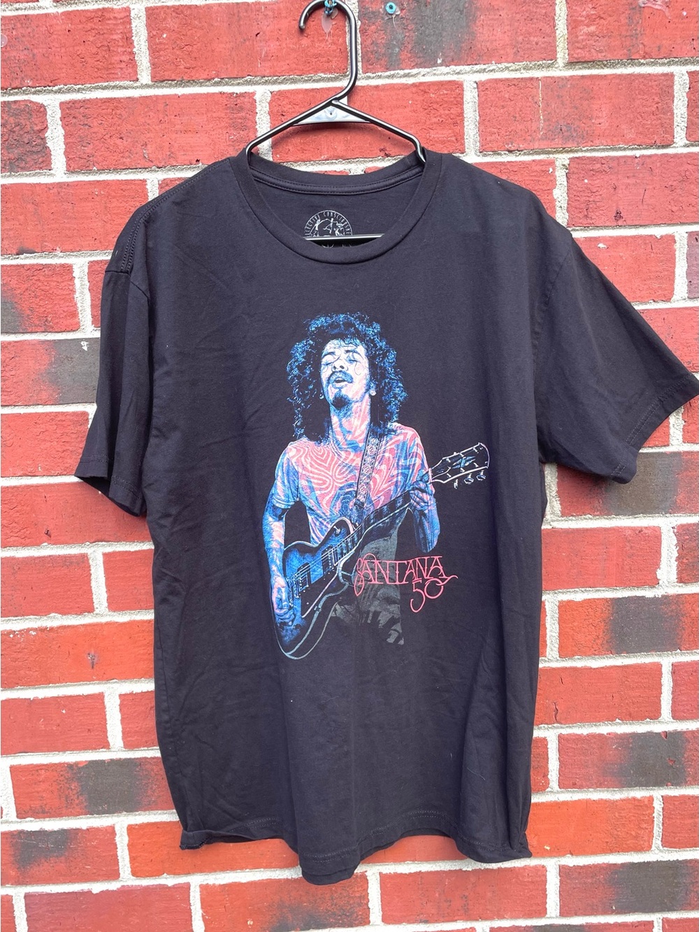 Black Santana 50th psychedelic tee